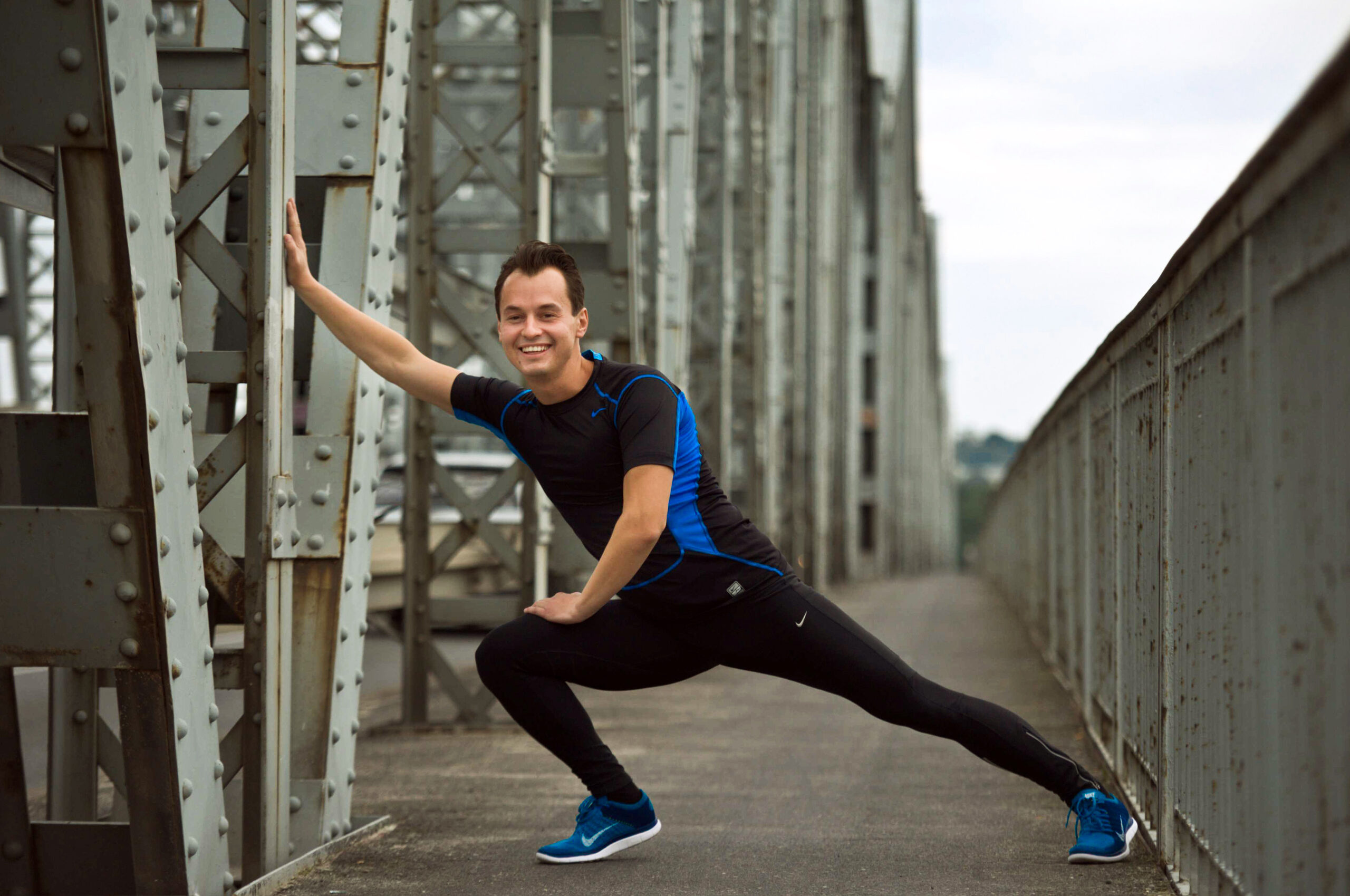 Robert Szewczyk podczas ćwiczeń sportowych